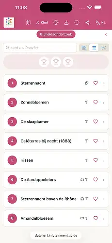 Map, list, scan and GPS views of the tour